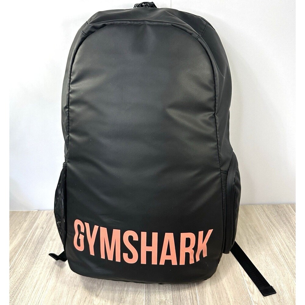 Gymshark Backpack Black Gym Bag Graphic Logo Workout Training zip up pockets